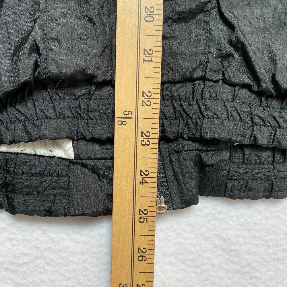 VINTAGE Perry Ellis Track Jacket Mens M Black Nylon Full Zip Windbreaker 80s - Picture 12 of 14
